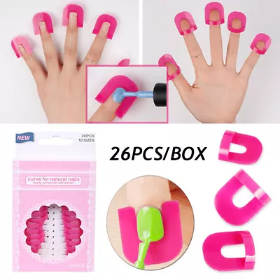 26 Pcs Curve Shape Spill-proof Finger Cover Nail Polish Varnish Protector Holder • $5.92