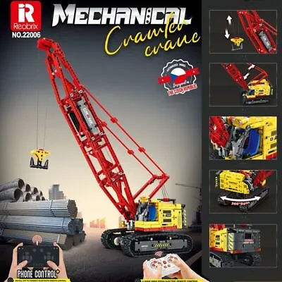 Building Blocks Set MOC Motorized RC APP Crawler Crane Brick DIY Model Kids Toys • $167.41