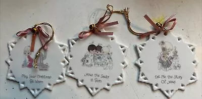 Vintage Precious Moment’s Snowflake Ornaments Set Of 3 1990 • $15