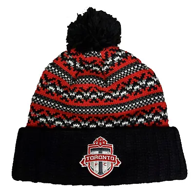 Toronto FC Mitchell & Ness MLS Cuff Knit Pom Beanie Cap Black Red Hat NWT • $21.99