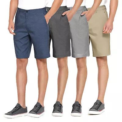 Men's Chino Shorts Stretch Lightweight Quick Dry Flex Fit Work Golf Half Pants • $20.99