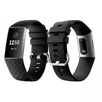 For Fitbit Charge 3 4 Sports Band Silicone Replacement Strap Wristband Bands • $17.38