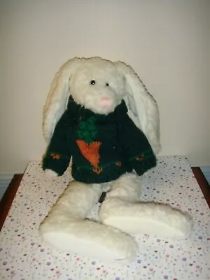 Boyds Bear Bunny Rabbit Wearing Green Sweater • $11.03