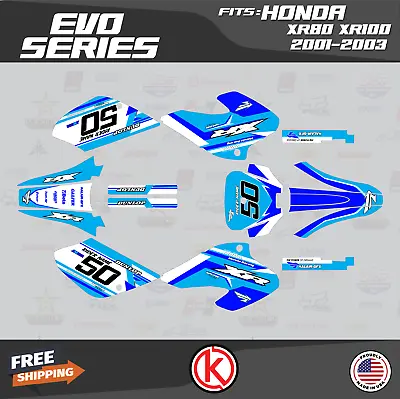 Graphics Kit For HONDA XR80 XR100 (2001-2003) Evo Series - Blue • $59.99