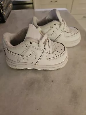 Nike Air Force 1 White/White Toddler 4C Kids Shoes Sneakers Air Force One Clean • $29.99