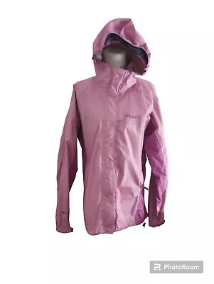 Marmot Womens Windbreaker Rain Jacket Large Lightweight Hooded Waterproof Purple • $21.25