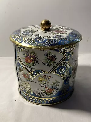 Daher Long Island NY 11101 Tin Container Floral Design Made In England With Lid • $17.99