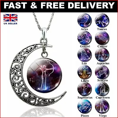 Zodiac Star Sign Chain Necklace Jewellery Horoscope Astrology Birth Day Gift UK • £3.49