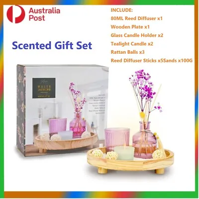 $156.99 • Buy Scented Reed Diffuser Gift Set 80ml + Sticks & 2 Tealight Candle &Balls Fragranc