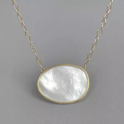 MARCO BICEGO Lunaria Mother Of Pearl Pendant Necklace In 18K Yellow Gold • $1899