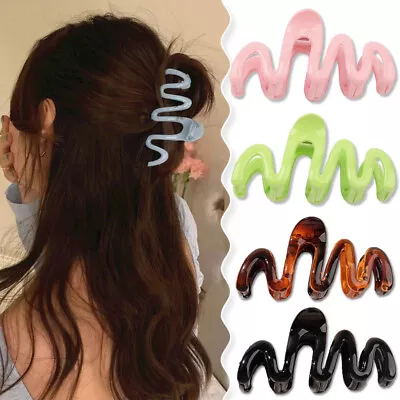 Wavy Hair Claw Large Acrylic Shark Clip Hair Accessories DIY Simple Korean Sweet • $2.88