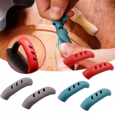 Silicone Pot Pan Handle Kitchen Saucepan Holder Sleeve Grip-Tool--2Pc Cover W6C9 • £1.23