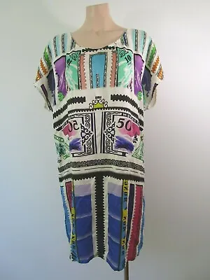 $57.22 • Buy Mary Katrantzou Size L 100% Silk Dress 