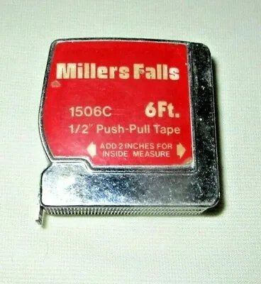 Vtg Millers Falls 6 Ft Push Pull Tape Measure #1506c 1/2  • $7.95