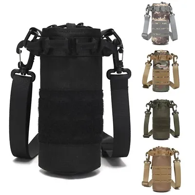 Tactical Molle Water Bottle Pouch 30 Oz Drawstring Open Top Water Bottle Holder • $17.09