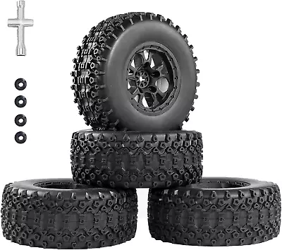 12Mm Hex RC Wheels And Tires 1/10 Scale Pre-Glued RC Short Course Truck Tires   • $33.95