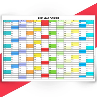 £4.49 • Buy 2024 A2 Size Calendar Large Full Year Wall Planner Jan-Dec Home Office Work