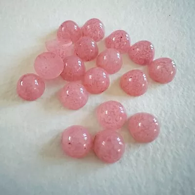 G40 Vintage Glass Cabochons 11mm Round Rose Quartz High Dome Unfoiled (18) • $5