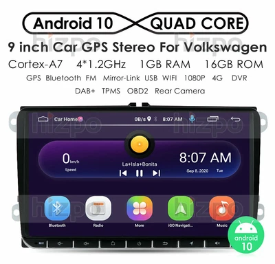 9  Car GPS Stereo Radio Android 10.0 4-Core For VW B5 MK4 MK5 Golf Passat Jetta • $101.18