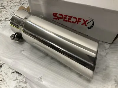 Speedfx 301S Stainless Steel Rolled Edge Angle Cut Exhaust Tip 3  In 3-1/2  Out • $41.95