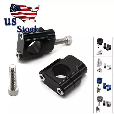 Universal CNC Black 1 1/8  28mm Motorcycle HandleBar Fat Bar Risers Mount Clamp • $18.89