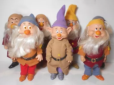 Vintage 1980s Bikin Snow White's The Seven Dwarfs Dwarves Doll Set • $39