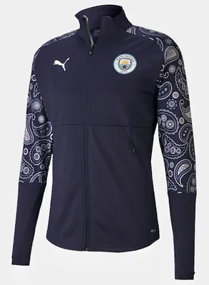 PUMA Manchester City FC Stadium Navy Blue Lilac S/S Soccer Jacket NWT Mens S XL • $63.67