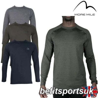 Long Sleeve Running Top Mens More Mile Dri Heat Light Stretch Jersey S M L Xl • £10.95