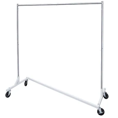 $46.58 • Buy Garment Rack Rolling Collapsible Clothing Shelf Z-Base With Wheels Commercial