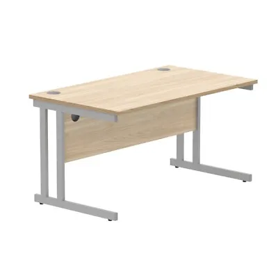 Straight Cantilever Office Desk - Beech Grey Oak Oak Or White MFC • £190