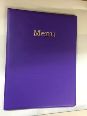 QTY 1 (one)A4 MENU COVER/FOLDER IN PURPLE LOOK PVC + Extra Double Pocket • £8.55