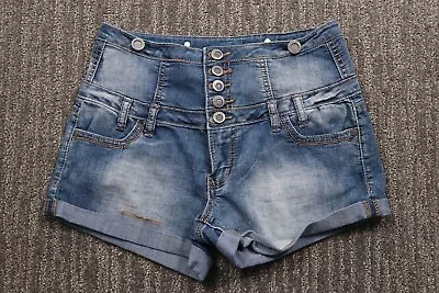 $13.84 • Buy Hot Kiss Ava Overall Shorts High Rise Suspender Buttons Streetwear Women's 9