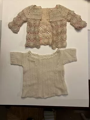 (2) Vintage Handmade Crochet Doll Clothes Baby Clothes • $15