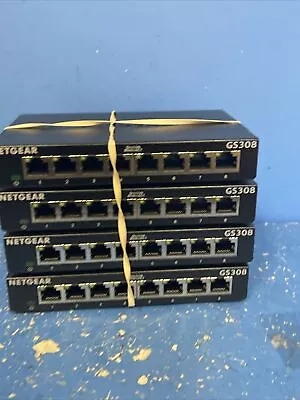  Lot Of 4   Netgear Gs308 Gs308v3 8 Port Gigabit Ethernet Unmanaged Switch • $159.99