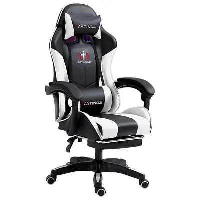 Gaming Office Chair Racing Executive Footrest Computer Seat Leather 360°Swivel • $117.99