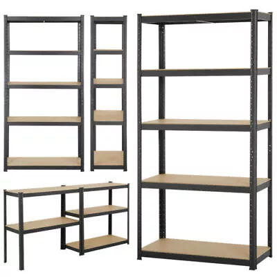 5 Tier Boltless Metal Shelving Unit Storage Rack Shelves Warehouse Garage Shed • £23.99