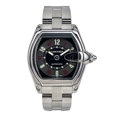 $2995 • Buy Cartier Roadster Date Stainless Steel Automatic Men's Watch 2510 B&P 2004