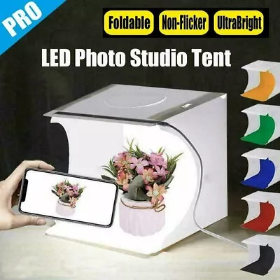 Mini Folding Lightbox Studio LED Photo Booth Shooting Plastic Box Lighting Tent • $24.42