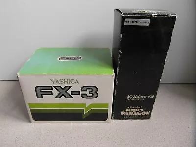 YASHICA FX-3 SLR FILM CAMERA 55mm Lens Plus 80-200mm Lens Boxed • £80