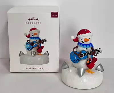 Hallmark 2019 Blue Christmas Snowman Light Sound Keepsake Ornament Elvis Presley • $39.99