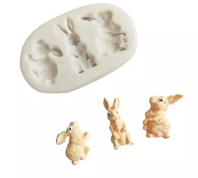 Bunny Rabbit Rabbits Easter Animal Spring Silicone Mold Mould Cake Icing  • £3.99