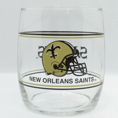 $14.95 • Buy Vintage 80's Libbey NFL NEW ORLEANS SAINTS Helmet Logo Cocktail Rocks Bar Glass