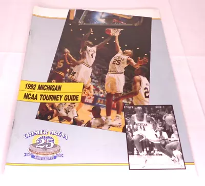 1992 Michigan Wolverines Basketball NCAA Tourney Guide Fab Five Webber Rose UM • $24.99