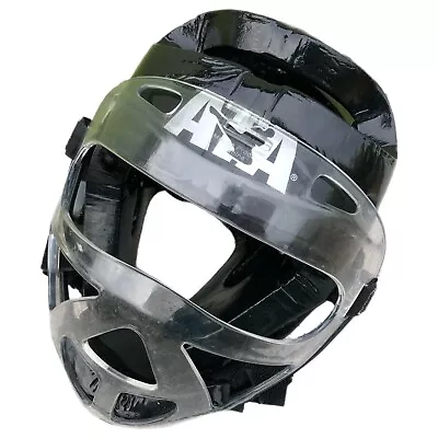 MACHO Black Sparring Martial Arts Soft Helmet Facemask ATA Taekwondo Youth Size • $43.99