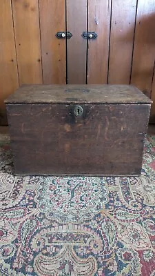 Best Antique Early Country Primitive Wood Document Storage Box 18  Patina • $140