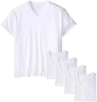 $21.99 • Buy Fruit Of The Loom Men's V-Neck T-Shirts White Size 3X 5-Pack TAGLESS