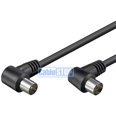 £4.95 • Buy 10m SHIELDED Coax RIGHT ANGLE Male To Female TV Aerial EXTENSION Cable BLACK