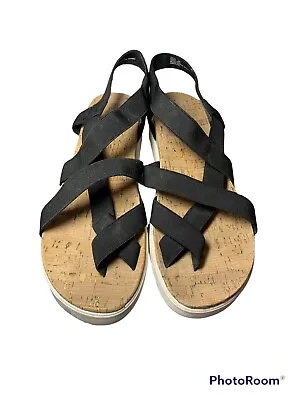 Me Too Black And White Cork Women’s Sandals Size 9M • $19.99