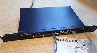 Netgear ProSafe JFS516 WITH 19  BRACKETS  16-Port  10/100  Ethernet Switch • £22