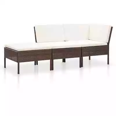 3-Piece Outdoor Sofa Set Garden Patio Cushions Lounge Rattan Furniture Setting • $286.49